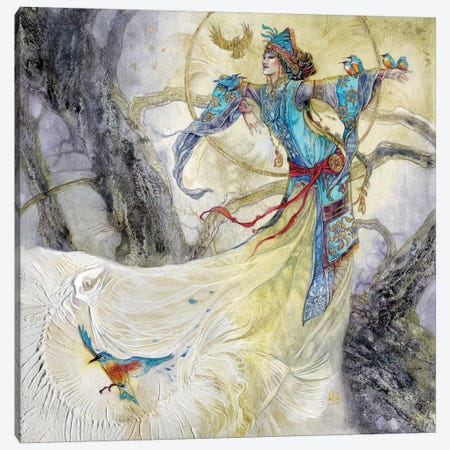 Of Kingsfishers And Bones Canvas Print #SLW117} by Stephanie Law Canvas Artwork