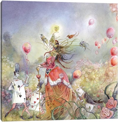 Queen Of Hearts Canvas Art Print - Lewis Carroll