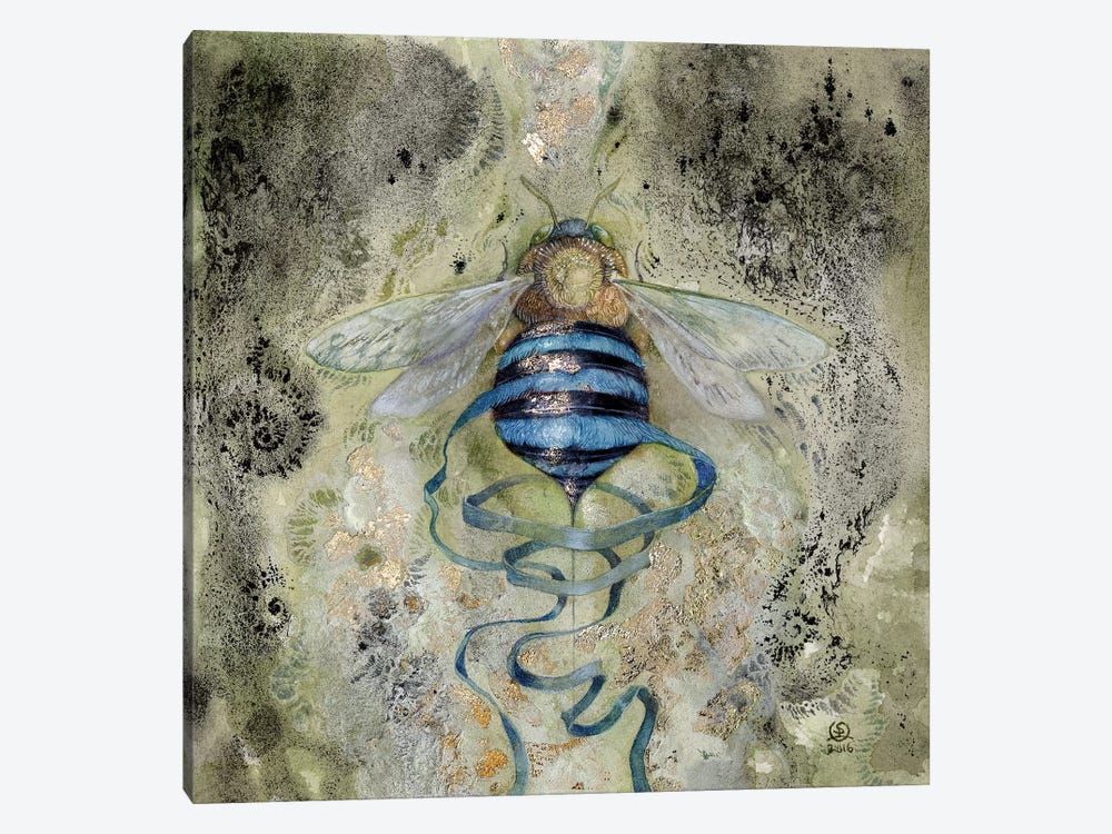 Blue Bee by Stephanie Law 1-piece Canvas Print