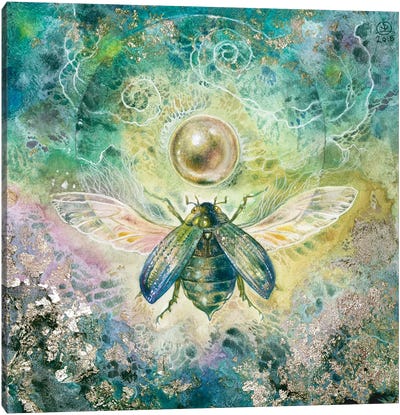 Golden Light Canvas Art Print - Beetle Art