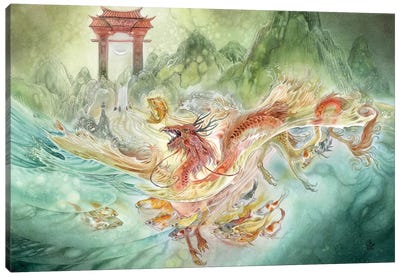 Carp Canvas Art Print - Dragon Art