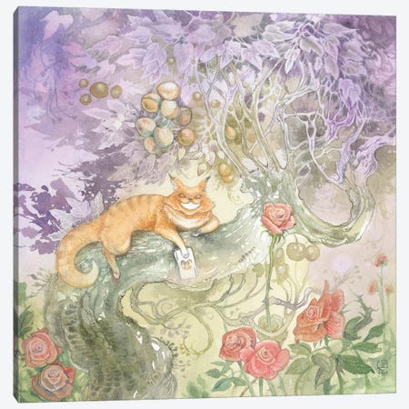 Cheshire Cat Canvas Print #SLW264} by Stephanie Law Canvas Artwork