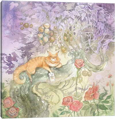 Cheshire Cat Canvas Art Print - Alice In Wonderland