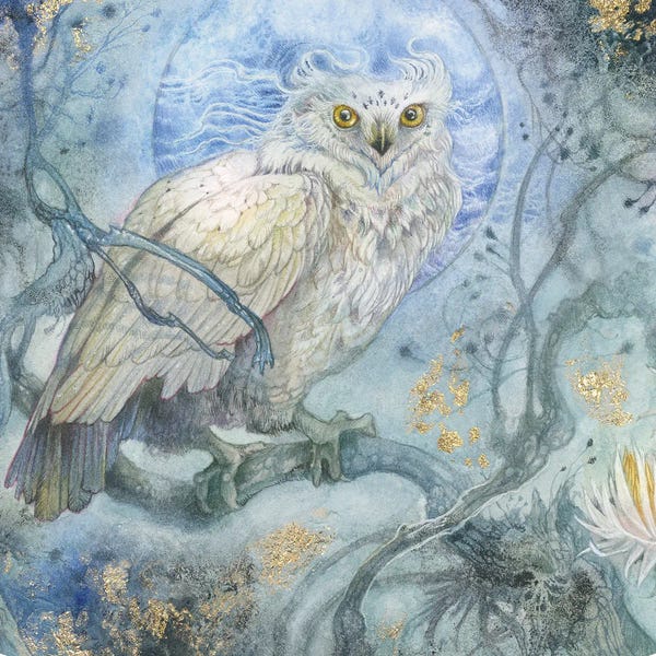 Dreamy Watercolor Artists: Moonlit Forest by Stephanie Law