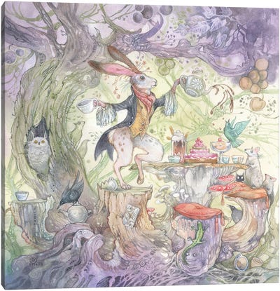 March Hare Canvas Art Print - Whimsical Décor