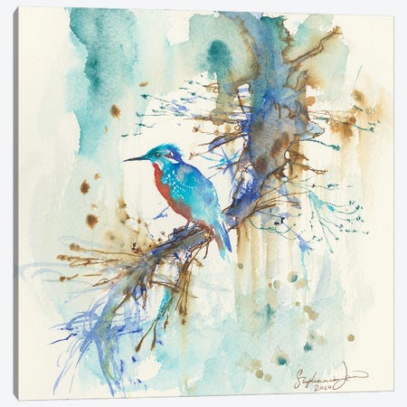 Kingfisher I Canvas Print #SLW291} by Stephanie Law Canvas Artwork