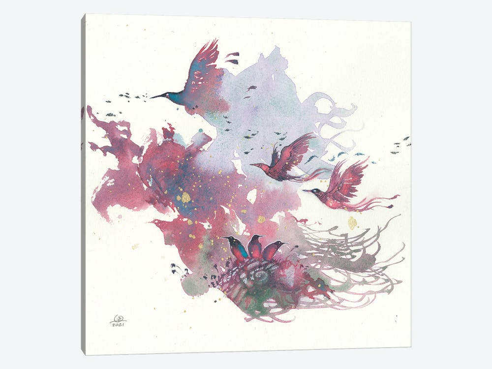 Birds V by Stephanie Law 1-piece Canvas Wall Art