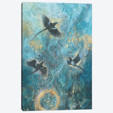 Magpies Canvas Print #SLW302} by Stephanie Law Canvas Artwork