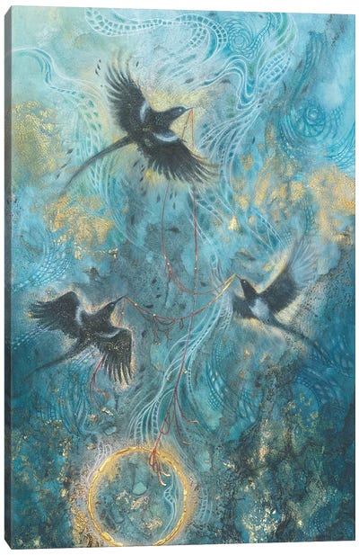 Magpies Canvas Art Print - Stephanie Law