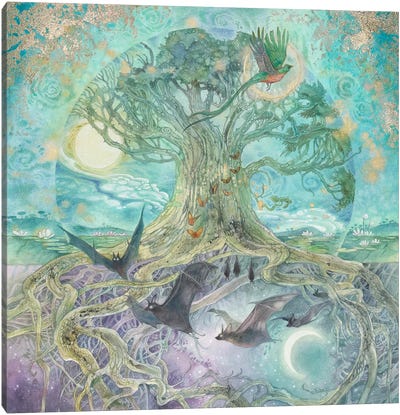 Yaxche Tree Of Life I Canvas Art Print - Bat Art