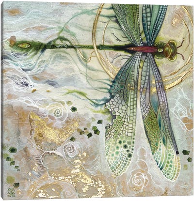 Damsel Fly II Canvas Art Print - Dragonfly Art