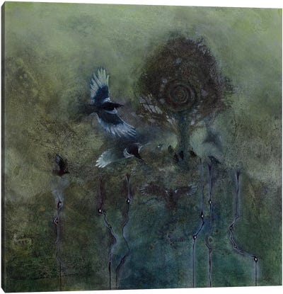 Gathering Canvas Art Print - Crow Art