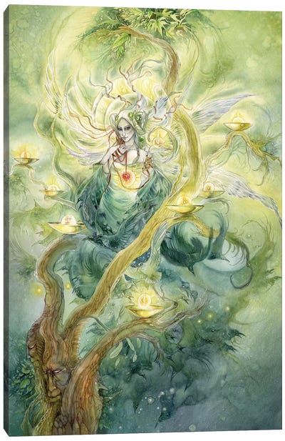 Green Faerie Canvas Art Print - The Secret Lives of Fairies
