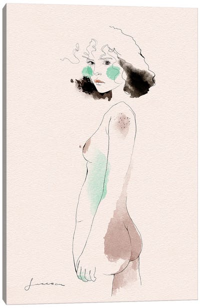Curls Canvas Art Print - Subdued Nudes
