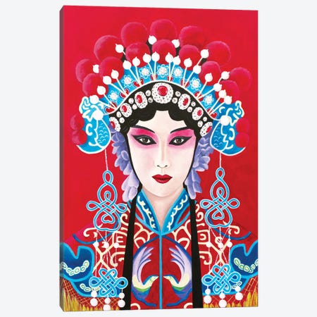 Chinese Opera Lady Canvas Print #SLY106} by Sally B Canvas Artwork