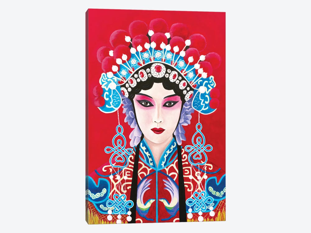 Chinese Opera Lady by Sally B 1-piece Canvas Print