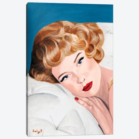 Vintage Blond Glamorous Lady Canvas Print #SLY109} by Sally B Canvas Print