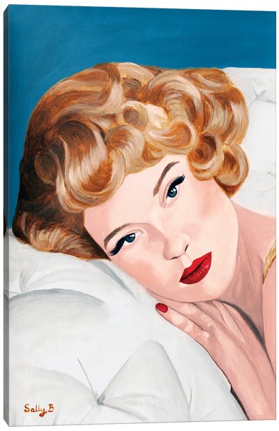 Vintage Blond Glamorous Lady Canvas Art Print - Sally B