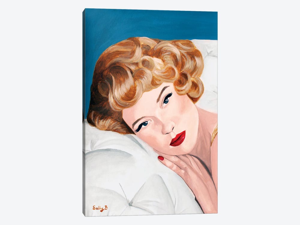 Vintage Blond Glamorous Lady by Sally B 1-piece Canvas Art