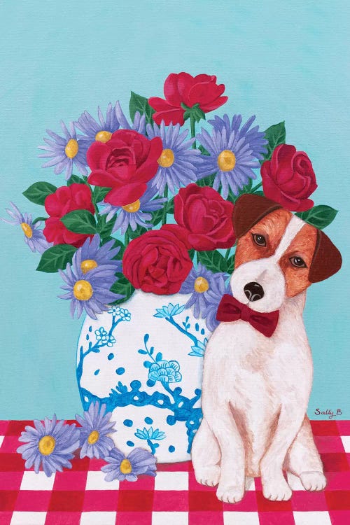 Chinoiserie Vase And Jack Russell