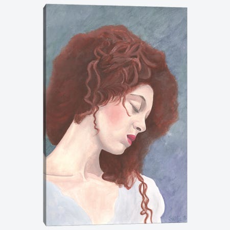 Melancholy Woman Canvas Print #SLY123} by Sally B Art Print