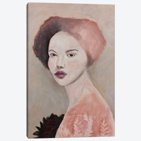Woman Portrait Impressionist Canvas Print #SLY126} by Sally B Canvas Art