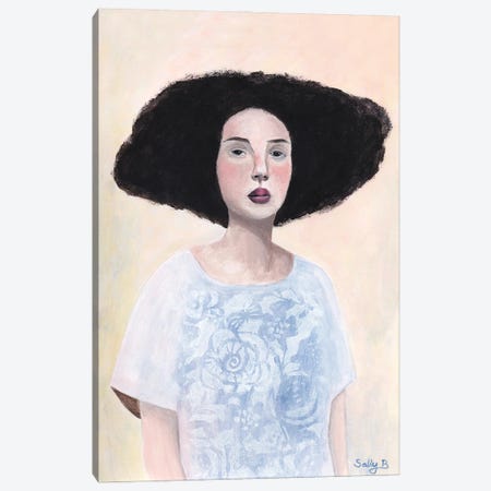 Woman With Elongated Hair Canvas Print #SLY127} by Sally B Canvas Wall Art
