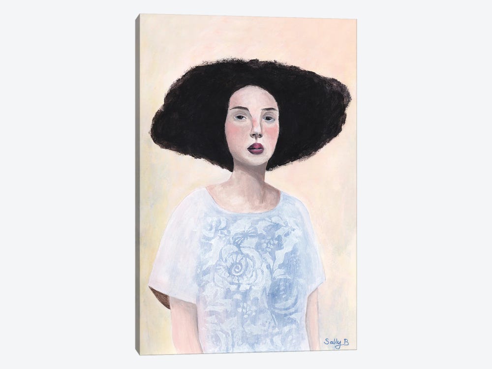 Woman With Elongated Hair by Sally B 1-piece Canvas Artwork