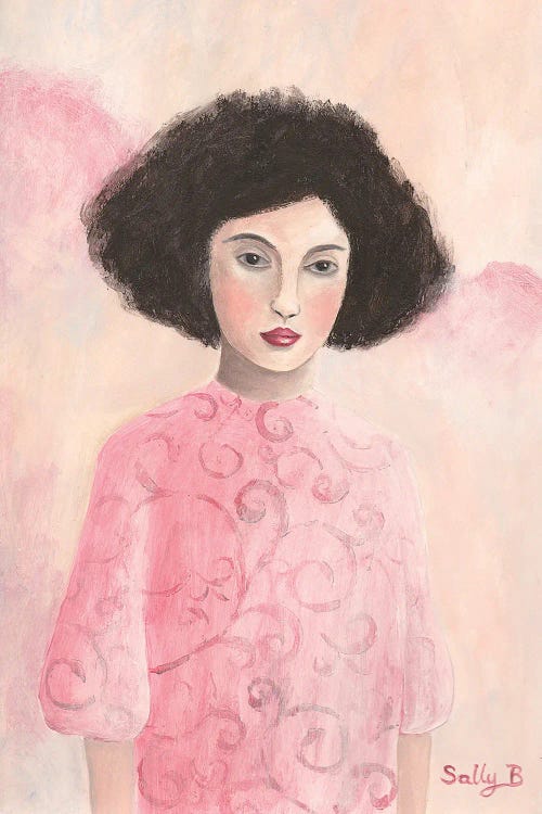 Woman With Trapeze Hair by Sally B wall art