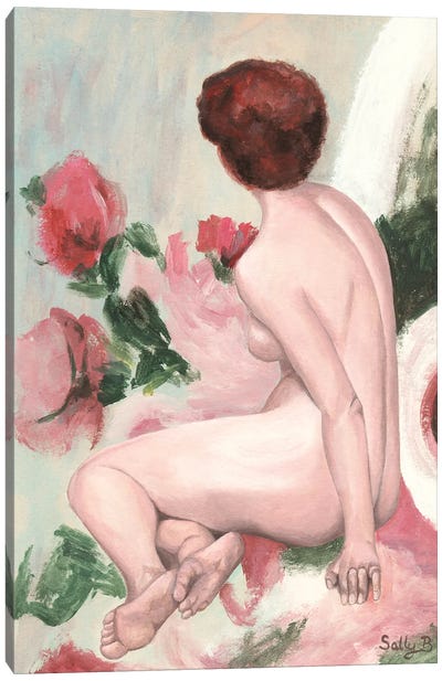 Woman Back Nude Canvas Art Print - Sally B