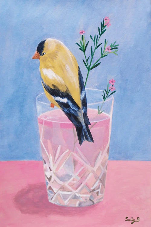 Yellow Bird With Cut Glass