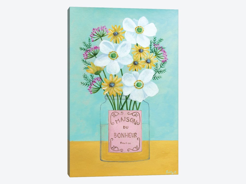 Flower Happiness by Sally B 1-piece Canvas Artwork
