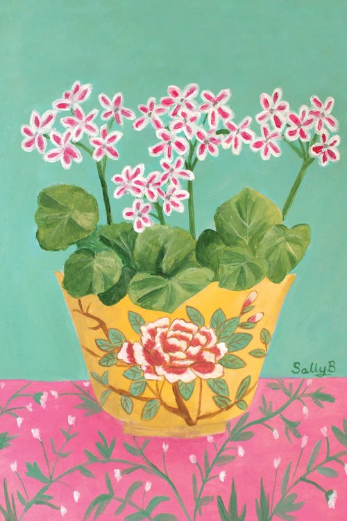 Geranium In Chinoiserie Cup