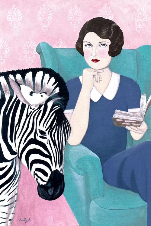 Woman And Zebra