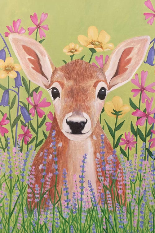 Deer In Garden by Sally B wall art