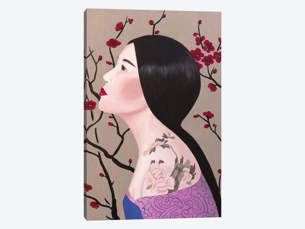 Chinese Woman With Tattoo by Sally B 1-piece Canvas Art Print
