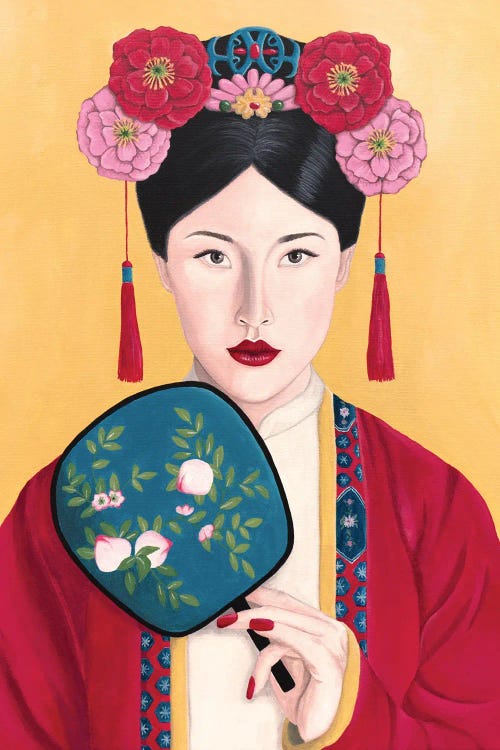 Vintage Chinese Woman With Fan