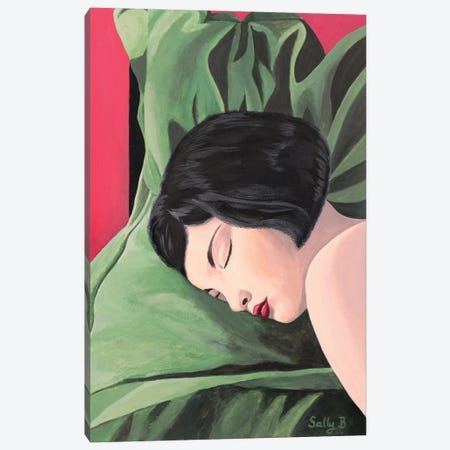 Sleeping Naked Woman Canvas Print #SLY90} by Sally B Canvas Art Print