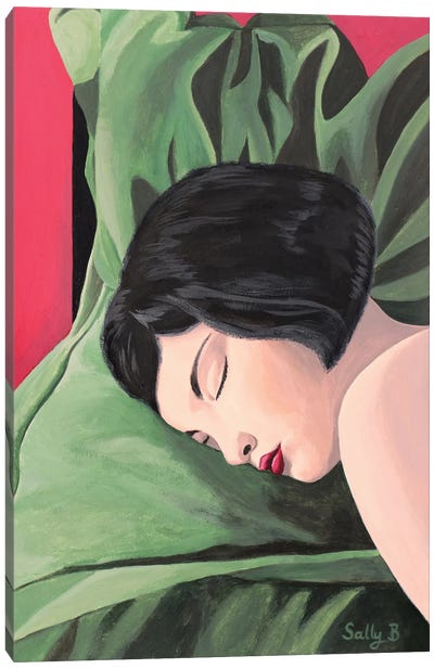 Sleeping Naked Woman Canvas Art Print - Sally B