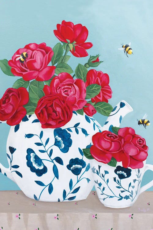 Roses And Bees In Chinoiserie Decor