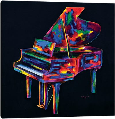 Colorful Jazz Piano Canvas Art Print - Music Lover
