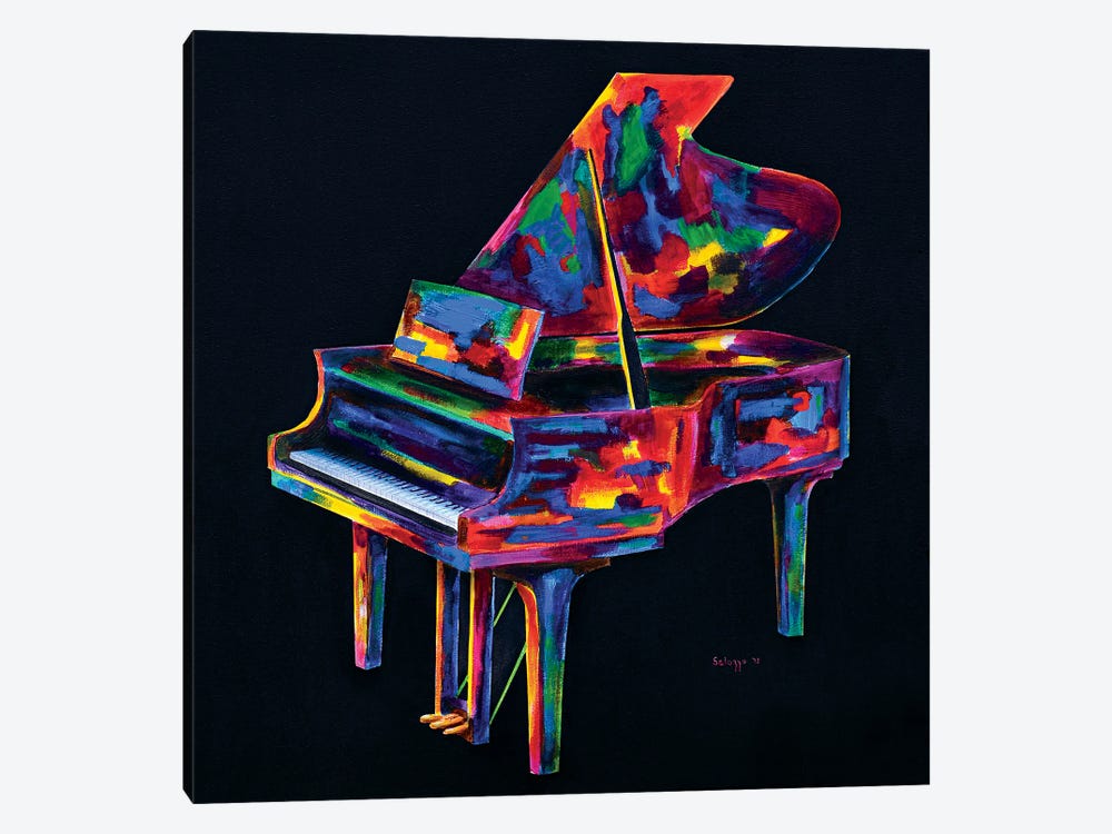 Colorful Jazz Piano by John Salozzo 1-piece Canvas Art