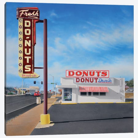 Donut Shop Canvas Print #SLZ16} by John Salozzo Canvas Art Print