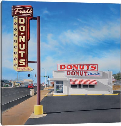 Donut Shop Canvas Art Print - John Salozzo