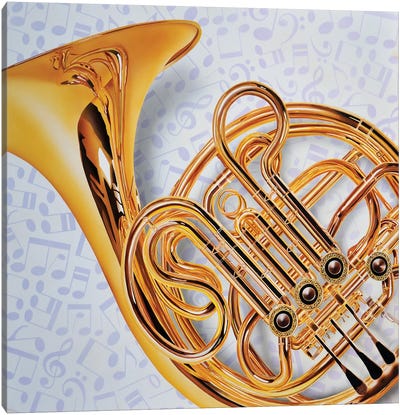 French Horn Canvas Art Print - John Salozzo