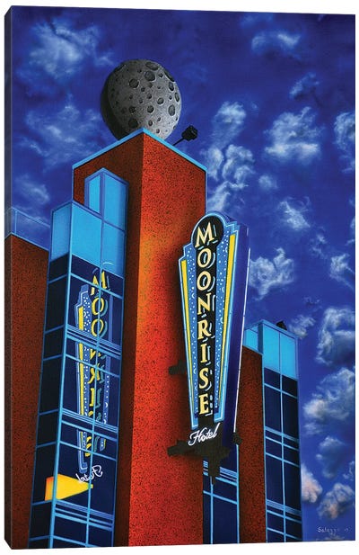 Moonrise Hotel Canvas Art Print - John Salozzo