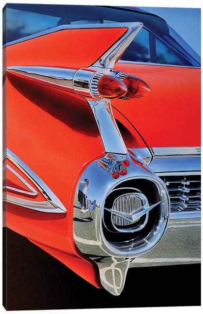 Red Caddy Canvas Art Print - Cadillac