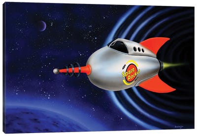 Space Rocket Canvas Art Print - John Salozzo