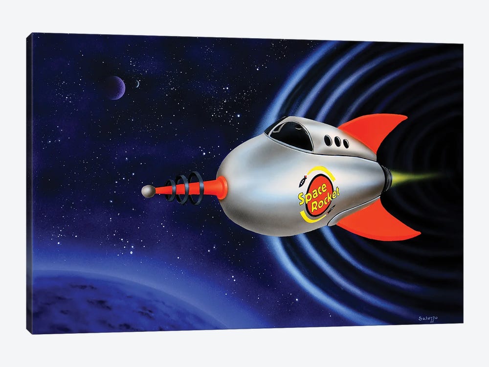 Space Rocket by John Salozzo 1-piece Canvas Wall Art