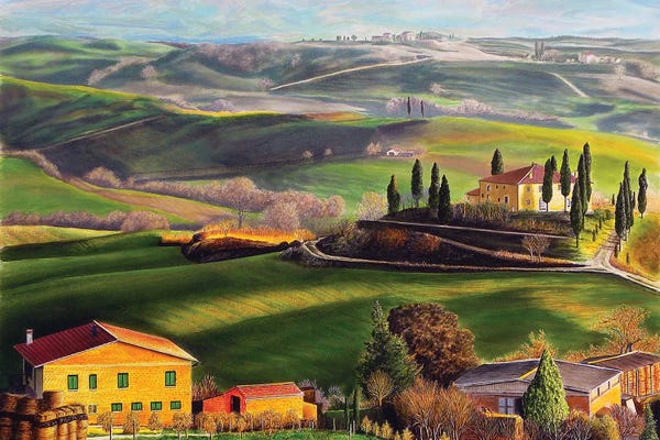 Hillsides: Tuscany by John Salozzo